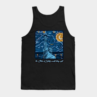 Statue of liberty amidst starry night Tank Top